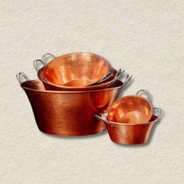 Hammered Copper Jam Pan Set